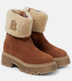 Bogner Turin shearling-trimmed suede ankle boots