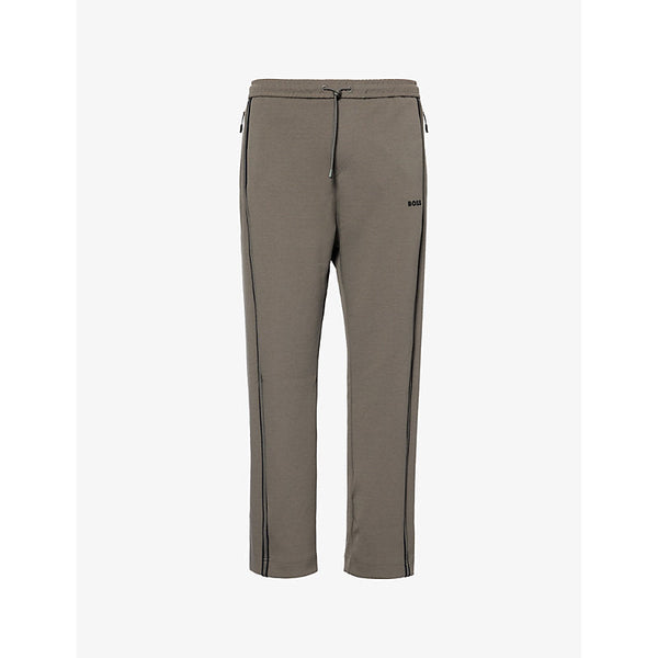 Boss Athleisure straight-leg cotton-blend stretch-jersey jogging bottoms