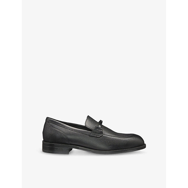 Boss Brand-Plaque Leather Loafers