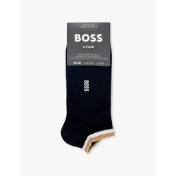 Mens Boss Branded pack of two cotton-blend socks