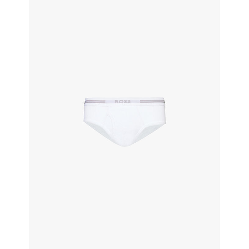 Boss Branded waistband cotton-jersey briefs