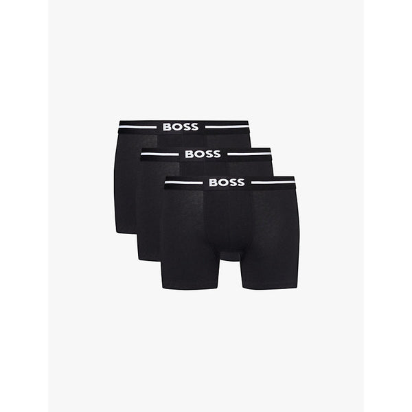 Boss Branded waistband stretch-cotton boxer briefs