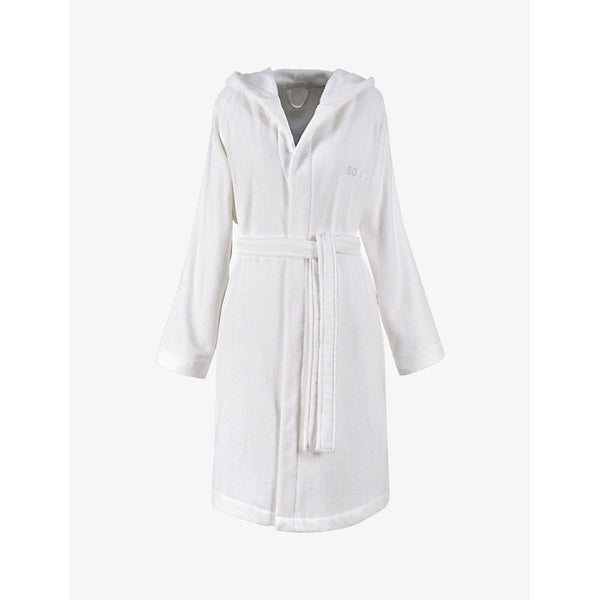 Womens Boss Logo-embroidered cotton-terry kimono dressing gown