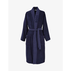 Boss Logo-embroidered kimono terry cotton dressing gown