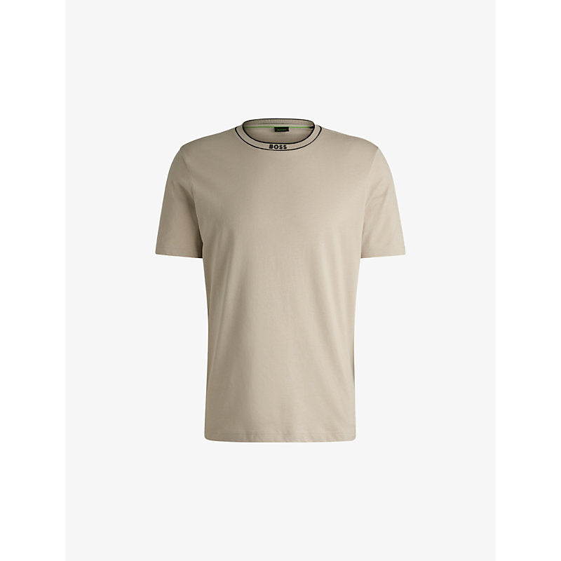 Boss Logo-embroidered regular-fit cotton T-shirt