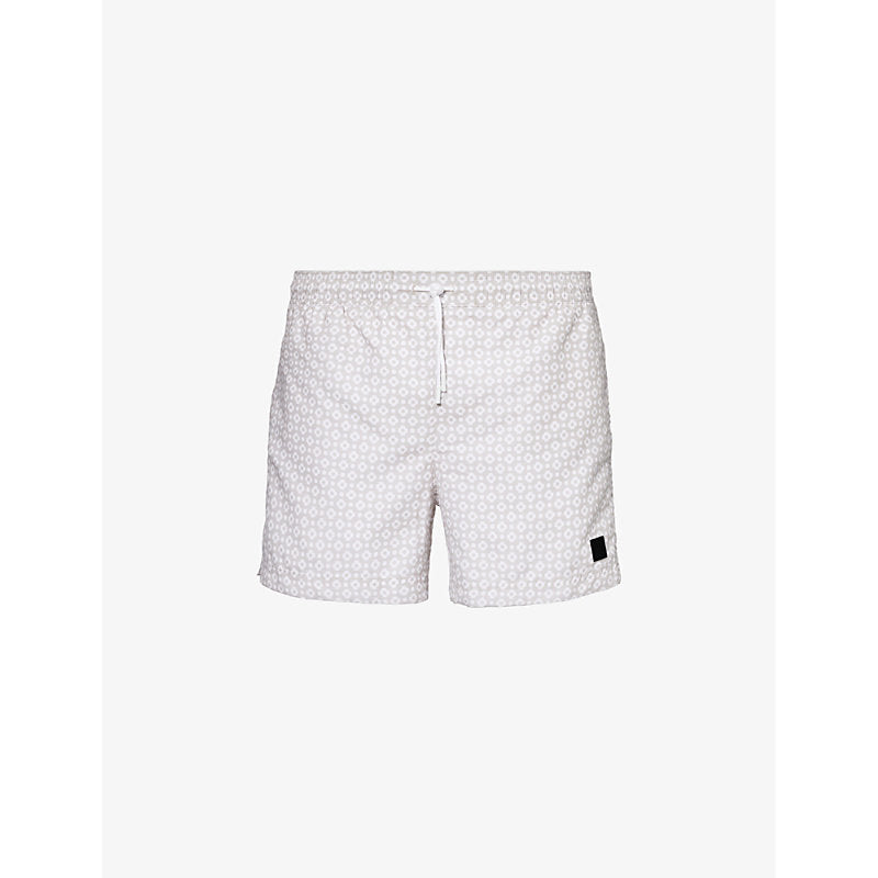 Boss Logo-patch regular-fit recycled-polyester swim shorts