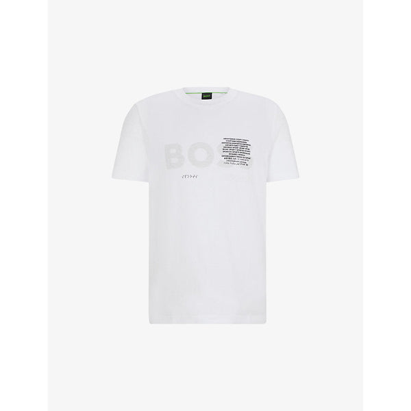 Mens Boss Logo-print slim-fit cotton T-shirt