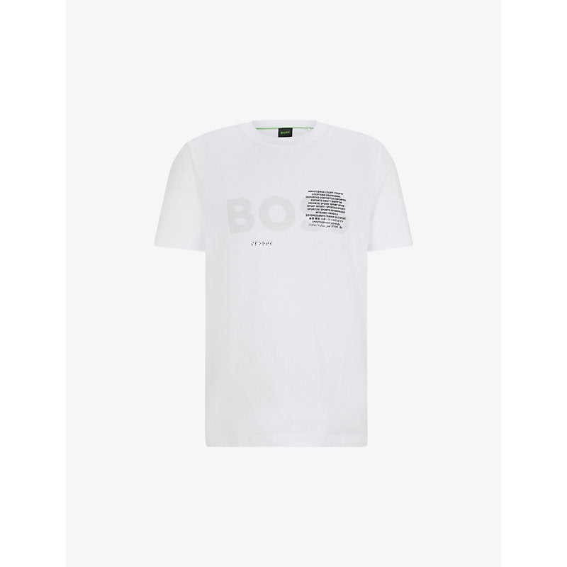 Boss Logo-print slim-fit cotton T-shirt