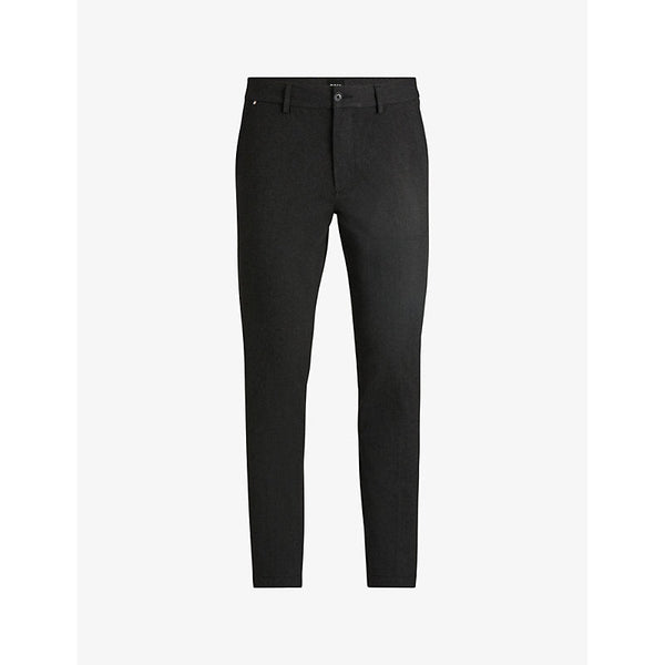 Mens Boss Micro-patterned slim-fit stretch-woven trousers