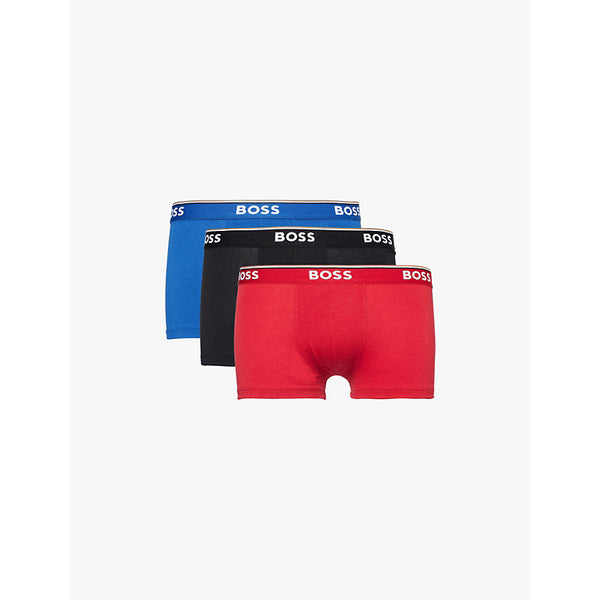 Mens Boss Pack of three stretch-cotton trunks