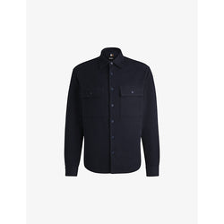 Boss Patch-pocket regular-fit recycled wool-blend overshirt