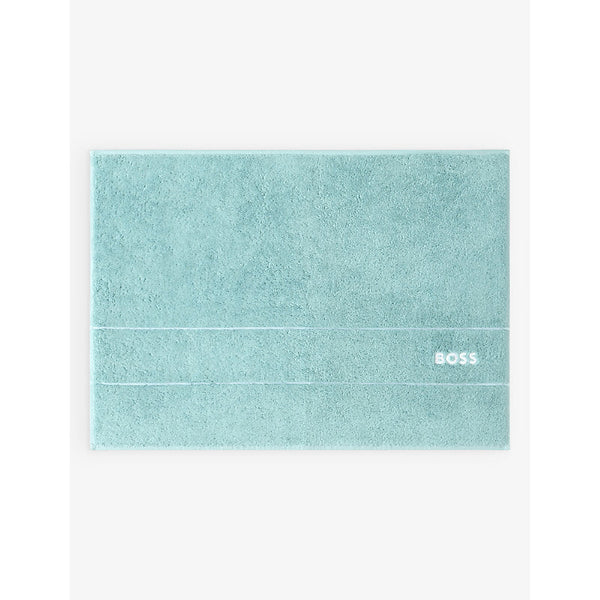 Boss Plain Aruba logo-embroidered cotton bath mat 50cm x 70cm