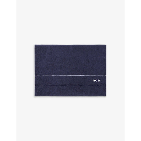 Boss Plain logo-embroidered Egyptian cotton bath mat 50cm x 70cm