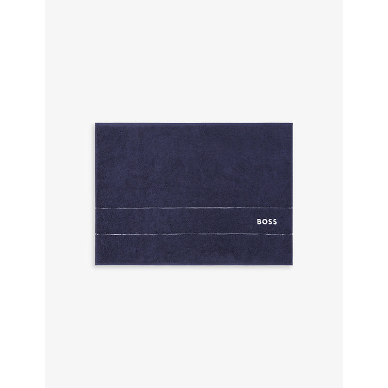 Boss Plain logo-embroidered Egyptian cotton bath mat 50cm x 70cm