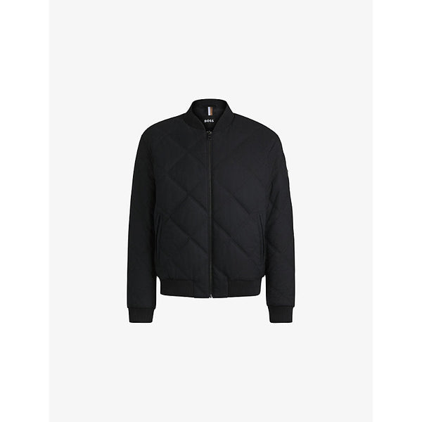 Boss Quilted baseball-collar wool-blend jacket