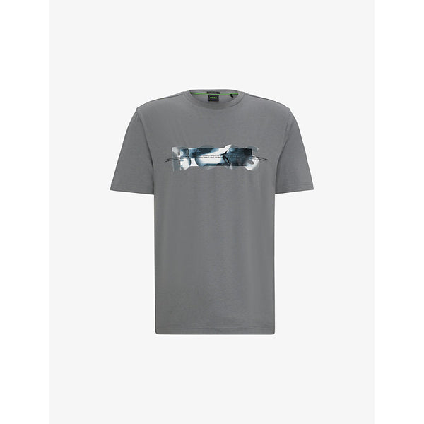 Mens Boss Skate artwork-print relaxed-fit stretch cotton-blend T-shirt