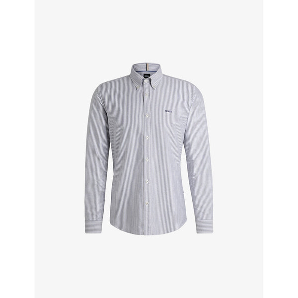 Mens Boss Slim-fit button-down Oxford-cotton shirt