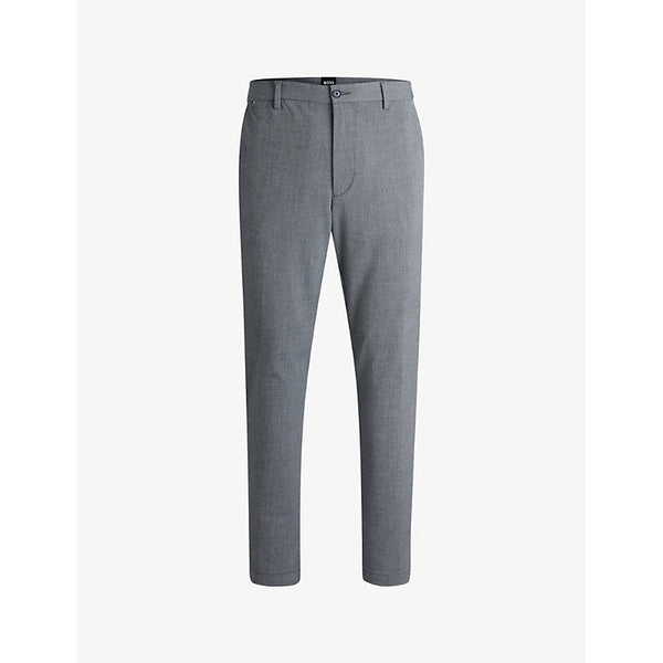 Boss Straight-leg regular-fit stretch-woven trousers