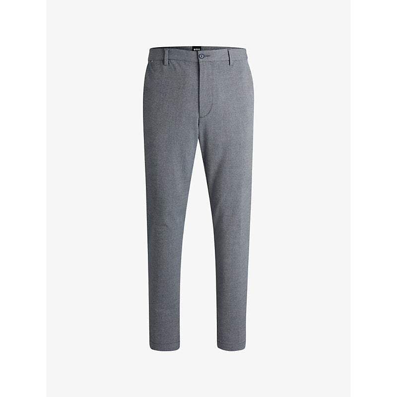 Mens Boss Straight-leg regular-fit stretch-woven trousers