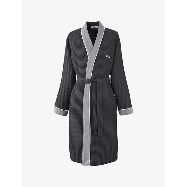 Mens Boss Thermes logo-embroidered cotton robe