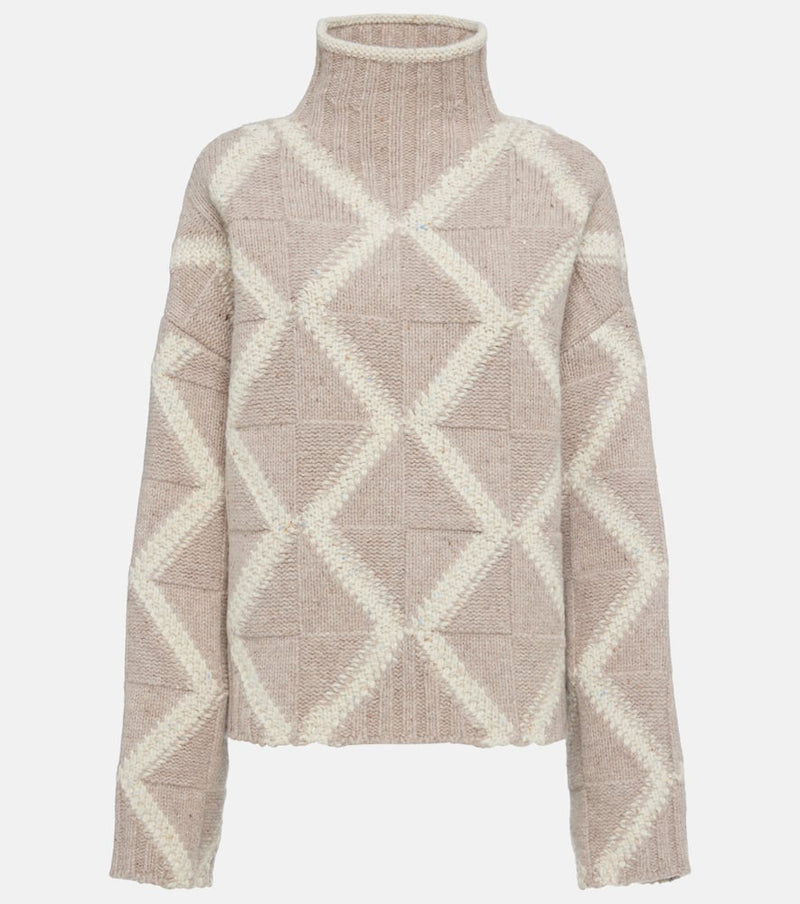 Bottega Veneta Argyle wool turtleneck sweater