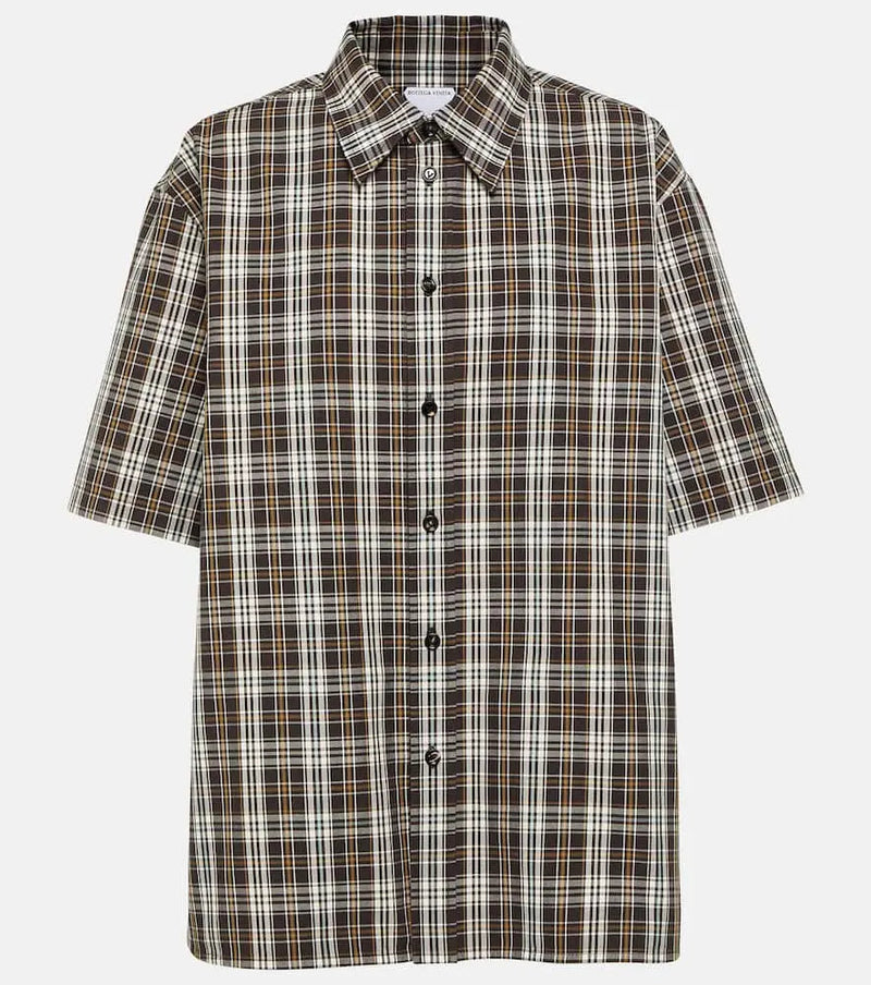 Bottega Veneta Checked oversized cotton shirt