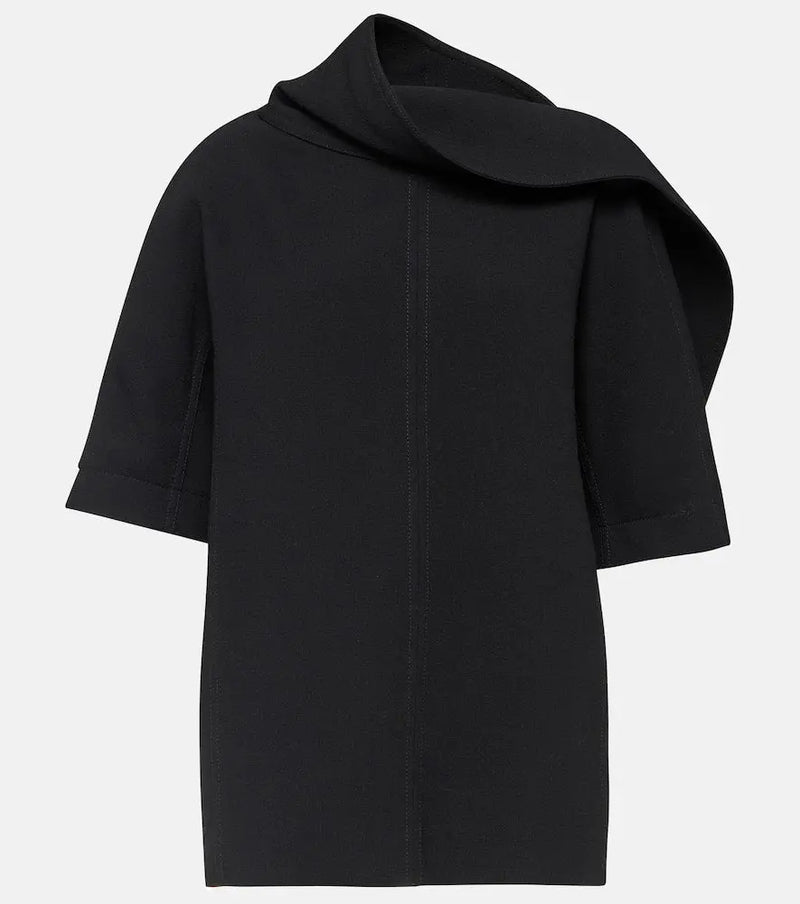 Bottega Veneta Draped virgin wool crêpe top