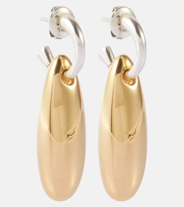 Bottega Veneta Ellipse Small gold-plated sterling silver earrings