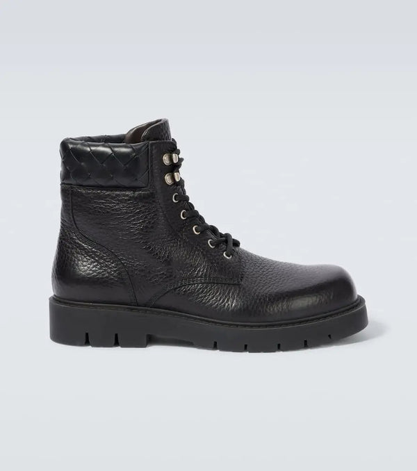 Bottega Veneta Haddock leather lace-up boots | LYBSTORE