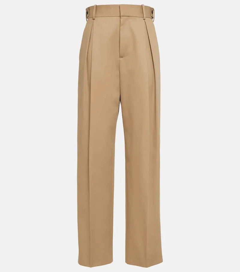 Bottega Veneta High-rise cotton twill tapered pants