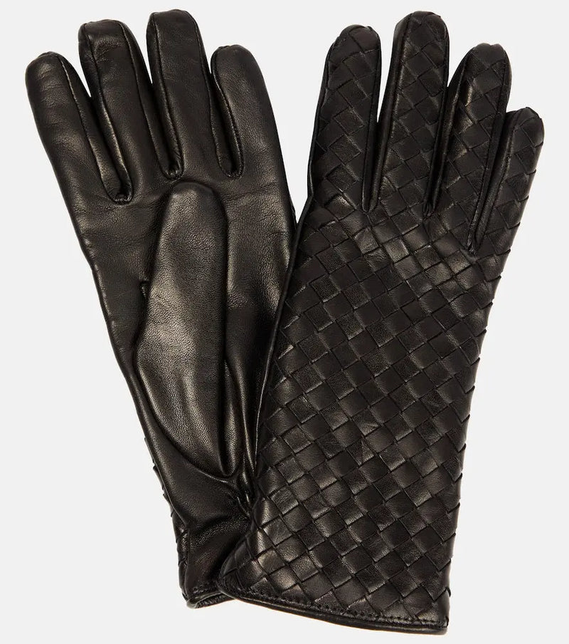 Bottega Veneta Intrecciato leather gloves | LYBSTORE