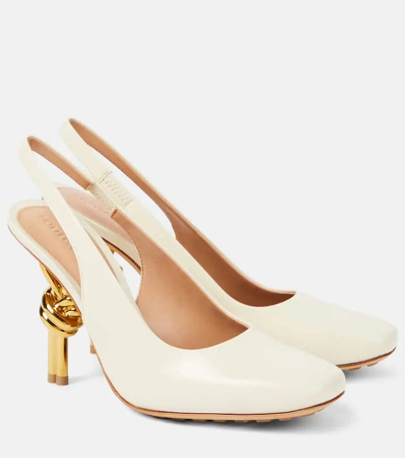 Bottega Veneta Knot leather slingback pumps