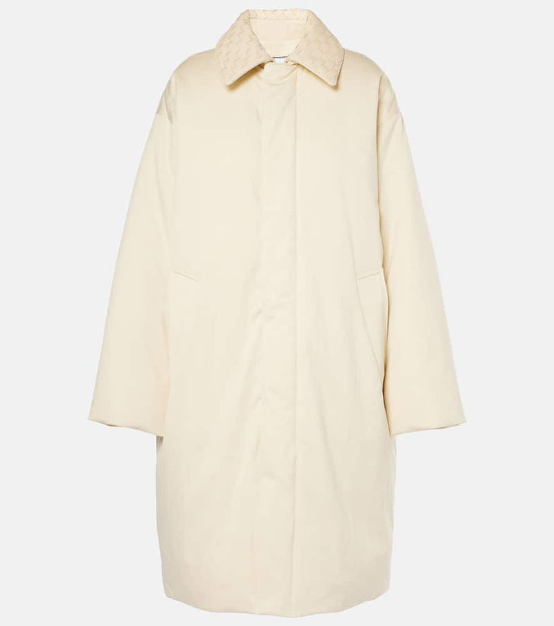 Bottega Veneta Leather-trimmed twill down coat