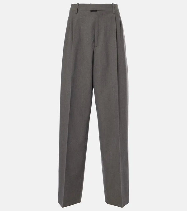 Bottega Veneta Mid-rise wool tricotine straight pants | LYBSTORE