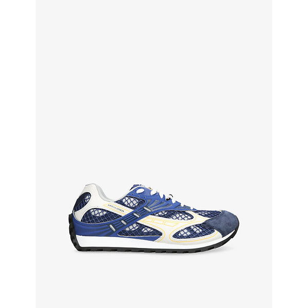 Bottega Veneta Orbit Contrast-Panel Woven Low-Top Trainers