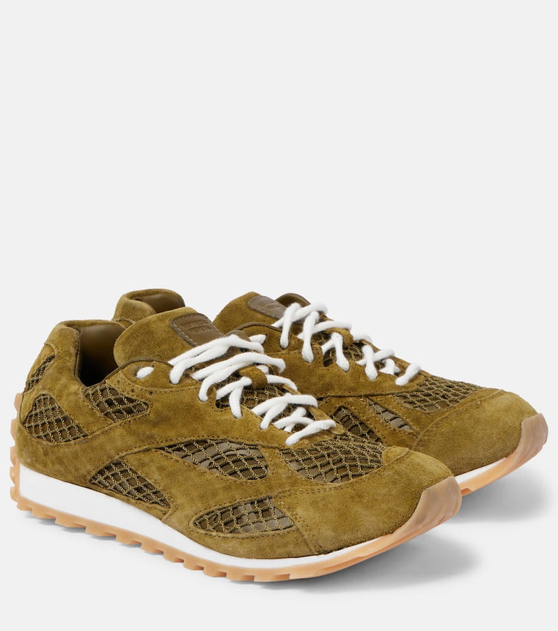 Bottega Veneta Orbit suede-trimmed mesh sneakers