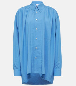 Bottega Veneta Oversized gathered cotton-blend shirt