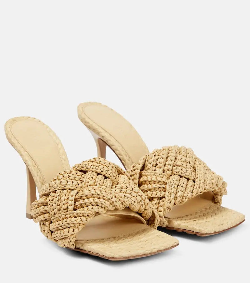 Bottega Veneta Padded raffia mules