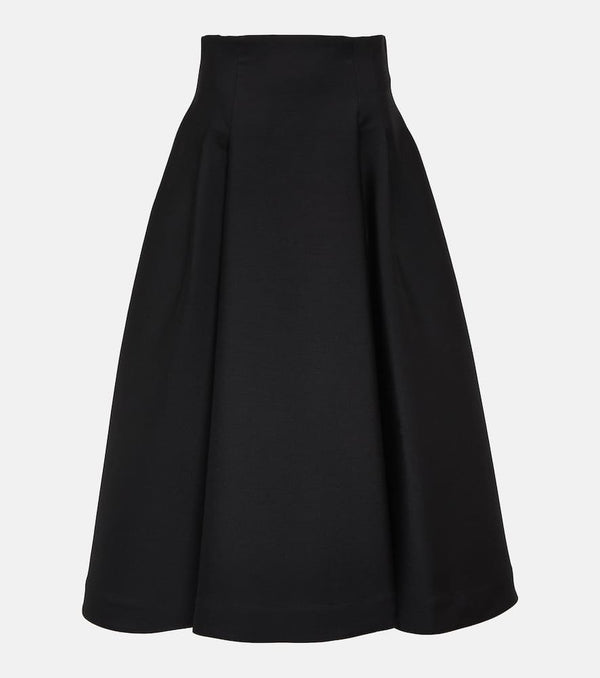 Bottega Veneta Pleated wool midi skirt