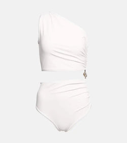 Bottega Veneta Ruched cutout swimsuit | LYBSTORE