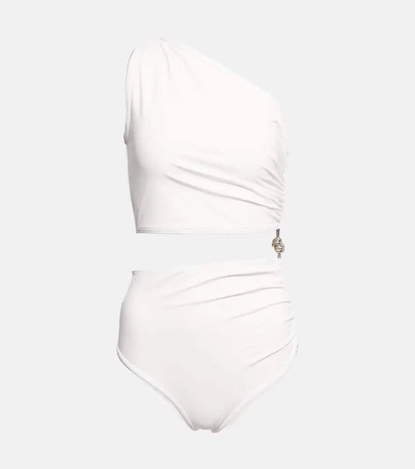 Bottega Veneta Ruched cutout swimsuit | LYBSTORE