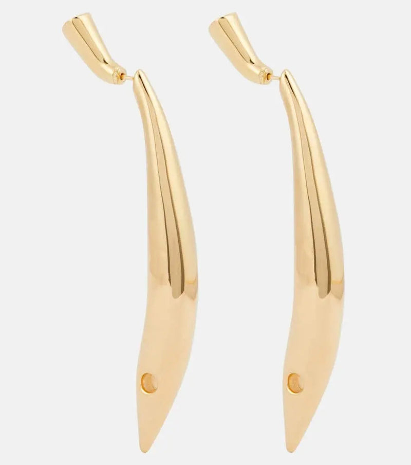 Bottega Veneta Sardine 18kt gold-plated sterling silver earrings | LYBSTORE