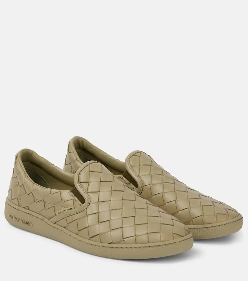 Bottega Veneta Sawyer leather slip-on sneakers | LYBSTORE