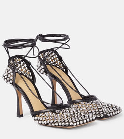 Bottega Veneta Sparkle Stretch embellished mesh pumps | LYBSTORE