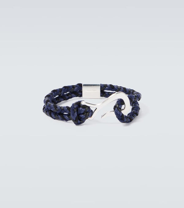 Bottega Veneta Sterling silver and leather bracelet