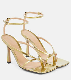 Bottega Veneta Stretch metallic leather sandals | LYBSTORE