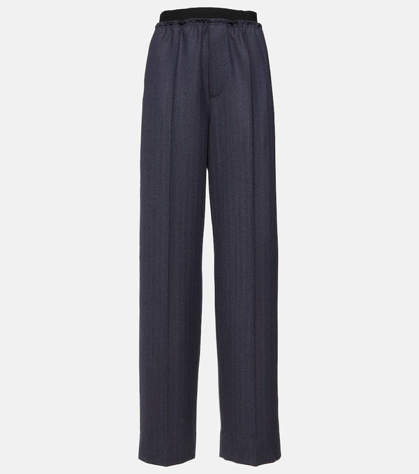 Bottega Veneta Striped high-rise wool straight pants