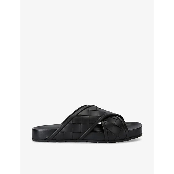 Bottega Veneta Tarik cross-strap flat leather sandals