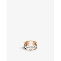 Boucheron Quatre 18ct white, yellow and pink-gold, 0.24ct diamond and ceramic ring | LYBSTORE