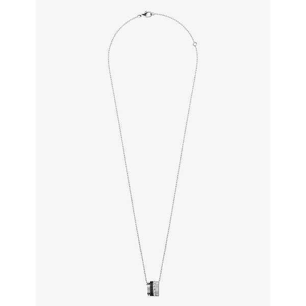 Boucheron Quatre Black Edition 18ct white-gold and 0.24ct diamond pendant necklace